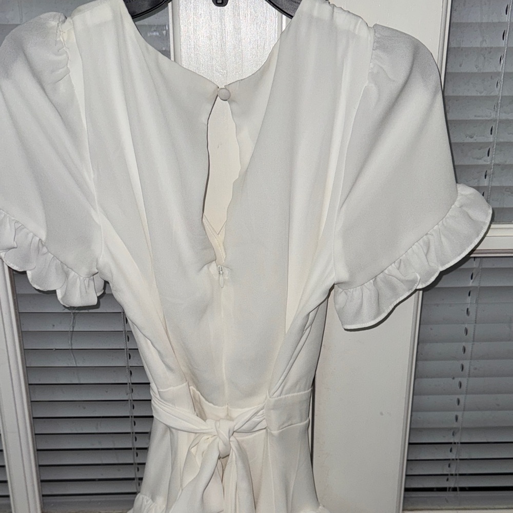 Lulu's White Ruffle Dress - Picture 3 of 4